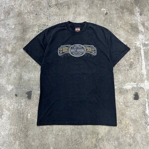 Y2K 2007 Black Miami Harley T-Shirt Size Large